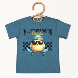 The Juniper Shop I'm Just Here For the Chicks Checkered Toddler Short Sleeve Tee - 1 of 4