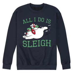 Men's - Frosty the Snowman - All I Do Is Sleigh Graphic Fleece Sweatshirt - 1 of 4