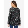 Woman Within Plus Size Perfect Printed Long-Sleeve V-Neck Tee - 3 of 4