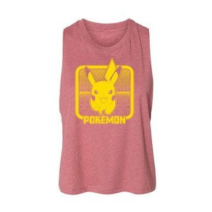 Women's Pokémon Pokémon Battle Graphic Racerback Tank - Heather Mauve - Small - 1 of 2