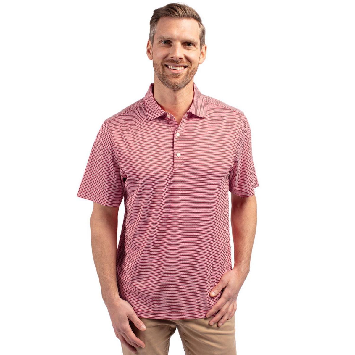 Cutter & Buck Forge Eco Double Stripe Stretch Recycled Mens Polo - thumbnail 3