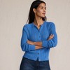 Lands' End Women's Cotton Pointelle Satin Trim Cardigan Sweater - 4 of 4