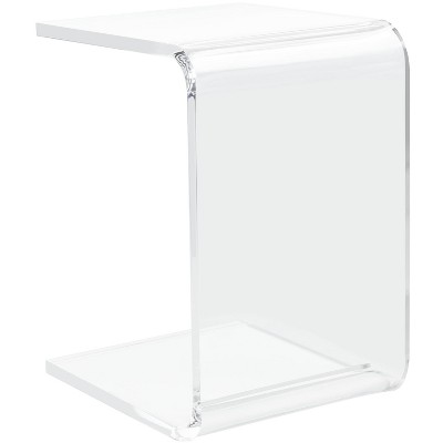 Clear Acrylic C-Form Modern Accent Table