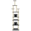 vidaXL Cat Tree Dark Grey Engineered wood, plush, sisal Large Durable - 4 of 4