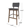 GDFStudio Tally Mid Century Modern Fabric Upholstered Wooden 30.5" Barstools (Set of 2) - 3 of 4