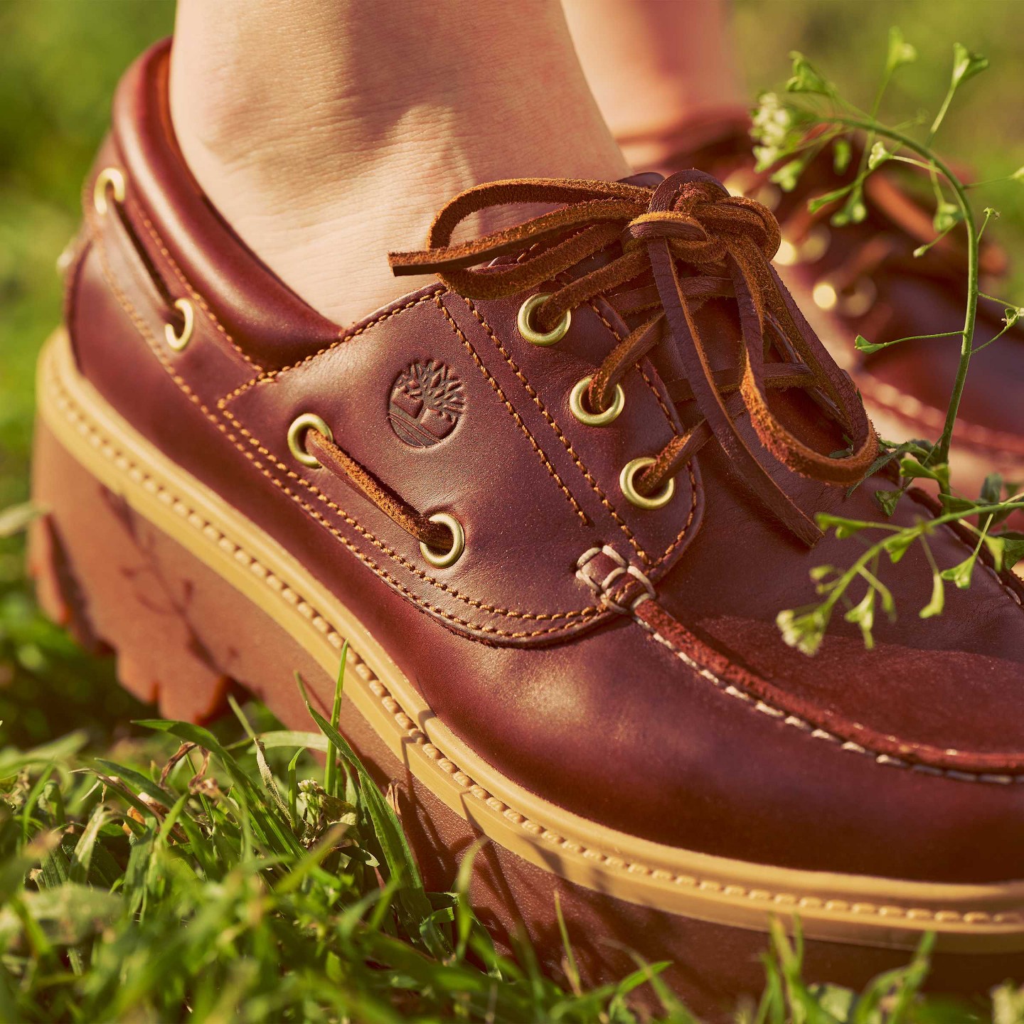 Женские туфли Timberland Stone Street Platform Boat Shoe, Root Beer — фото 4