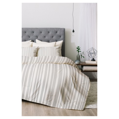 gray and white striped comforter queen