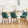 Bekrvio 26" Swivel Counter Height Bar Stools Set of 1/2/3/4,Fabric Upholstered Bar Chairs with Walnut Wood Legs, Counter-Height Kitchen Island Stools - 2 of 4