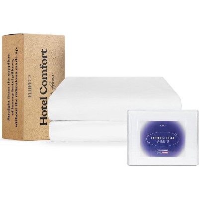 FluffCo Flat Fitted Sheet Set