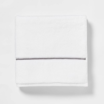 Spa Plush Bath Towel Dark Gray Embroidered - Threshold™