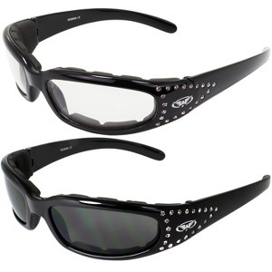2 Pairs of Global Vision Eyewear Marilyn 3 Safety Motorcycle Glasses - 1 of 4