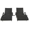 YOOCOZZ Outdoor All-Weather Wicker Chaise Lounge Chairs & Sunbathing Recliners with Adjustable Backrest and Side Table, Set of 2 - 2 of 4