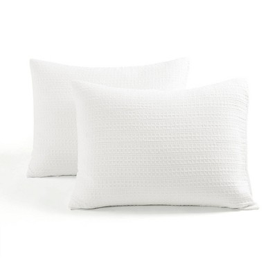 Haniya White Waffle Woven Cotton King Duvet Cover Set