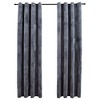 vidaXL Elegant Velvet Blackout Curtains with Rings - Perfect for Home and Office - Anthracite Color - 54"x63" - Machine Washable - Set of 2 - 3 of 4