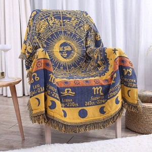 Bohemian Woven Cotton Throw Blanket - Reversible Sofa Cover, Yellow 71x51 - 1 of 4
