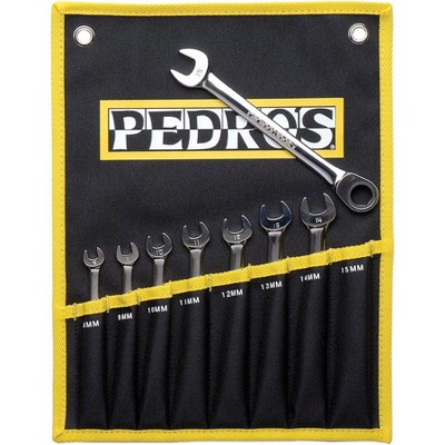 Pedro's Ratcheting Combo Wrench Set 8-Piece Metric Wrench Set With Pouch