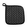 Unique Bargains Pot Holders Geometric Resin Square Silicone Cotton Cloth Black - 2 of 4