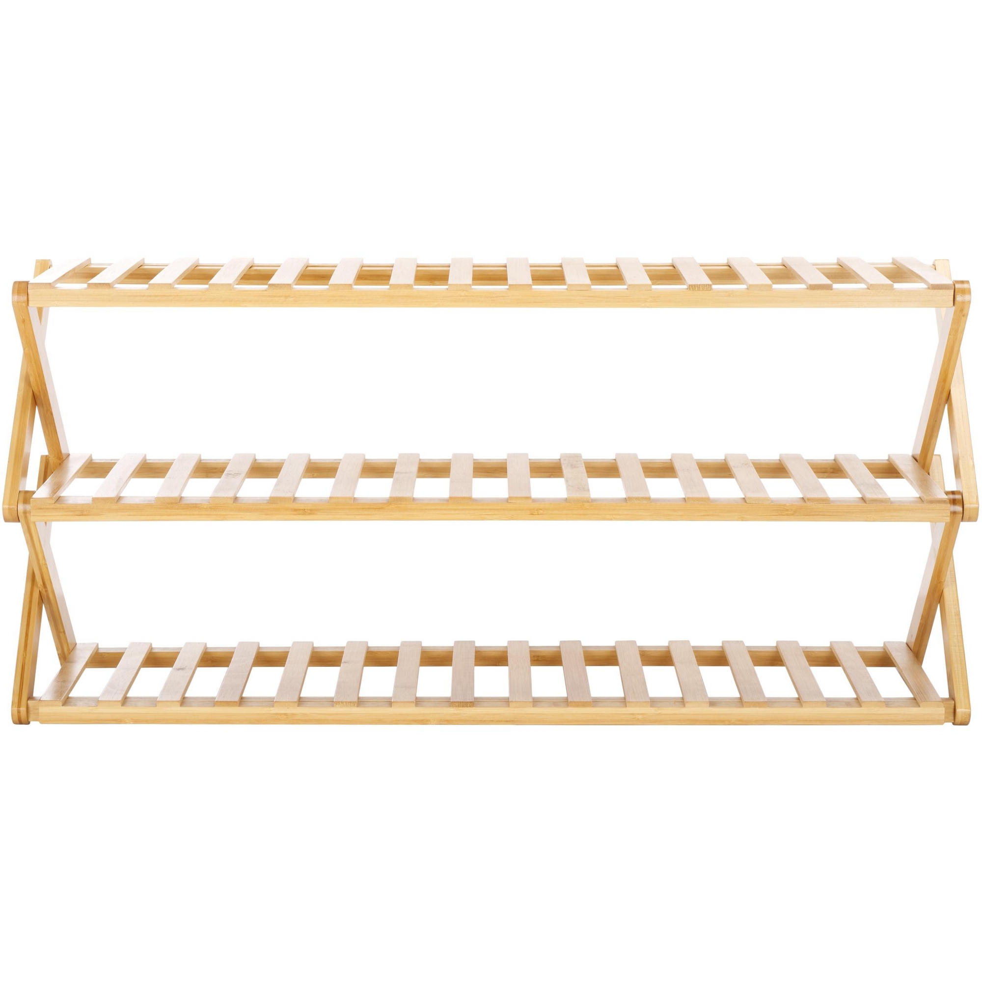 Acheta 3 Tier Shoe Shelf - Natural - Safavieh