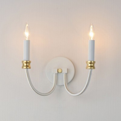 Elegant Black and Antique Brass Dimmable Wall Sconce