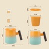 Unique Bargains 13.5oz Ceramic Tea Cup with Infuser Wood Handle and Cup Lid  for Loose Leaf Steeping - 2 of 4