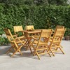 vidaXL Teak Folding Patio Chairs - Solid Wood Outdoor Garden/Lawn Seating, Brown, 21.7 x 24 x 35.4 Inches, Set of 6 - 2 of 4