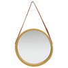 vidaXL Wall Mirror with Strap 16.7" Gold - 2 of 4