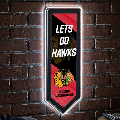 Evergreen Ultra-Thin Glazelight LED Wall Decor, Pennant, Chicago Blackhawks- 9 x 23 Inches Made In USA