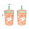 LunaLulinlk 15oz Toddler Cups For Travel or At Home, Durable Plastic Sippy Cups With Leak-Proof Design is Perfect For Kids (Unicorn) - 2 of 4