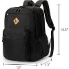 26L Black Backpack for School, College, and Travel: Water Resistant Bookbag with 8 Compartments - 3 of 4
