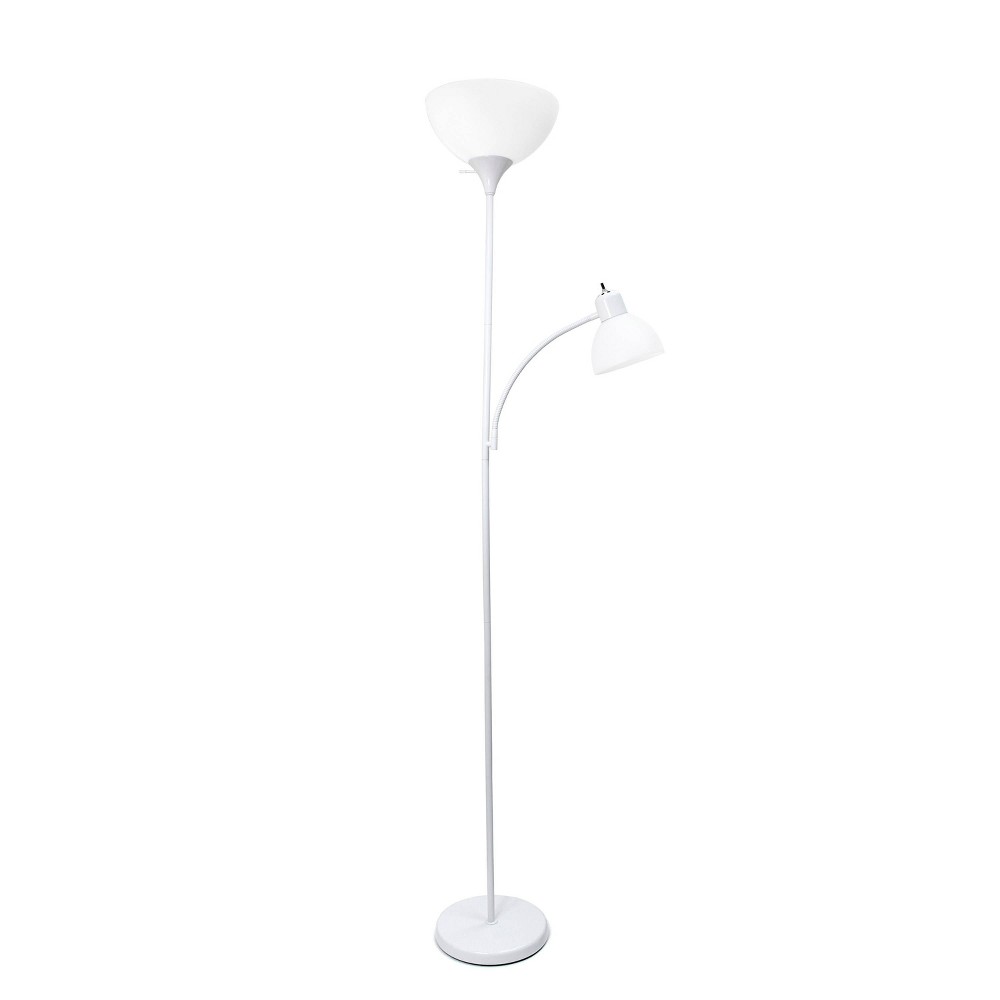 Photos - Floodlight / Street Light Floor Lamp with Reading Light White - Simple Designs