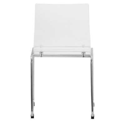 Lima 33" High Clear Acrylic and Chrome Minimalist Side Chair