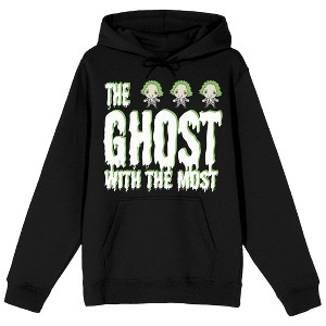 Beetlejuice The Ghost With The Most Long Sleeve Men's Black Hooded Sweatshirt - 1 of 3