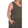 Women's Plus Size Scoop Neck Tiered Midi Dress - White Mark - 2 of 3