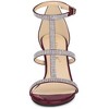 Allegra K Women's Rhinestone Ankle Strap Stiletto Heeled Sandals - 2 of 4