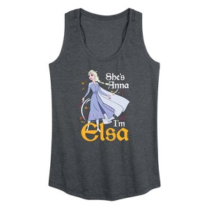 Women's - Frozen 2 - She's Anna, I'm Elsa Graphic Racerback Tank - 1 of 4