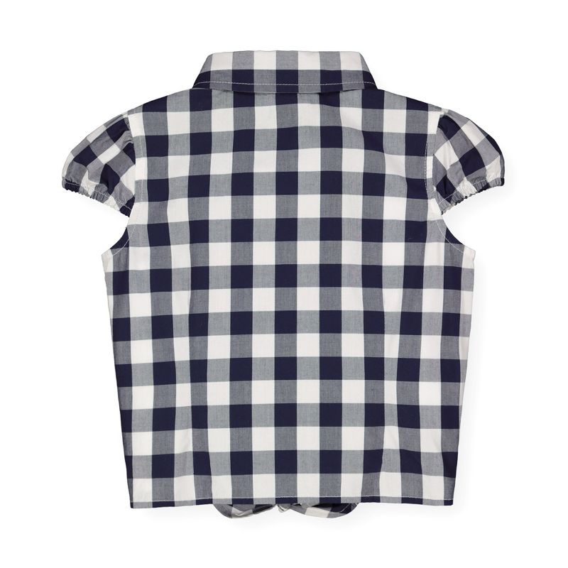 Hope & Henry Girls' Organic Cotton Tie-Front Button Down Top, Infant, 4 of 6