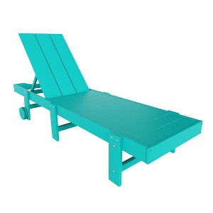 WestinTrends Ashore Modern Poly Reclining Chaise Lounge With Wheels - 1 of 4
