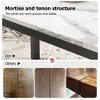 homfan Dining Table, Wooden Long Dinner Table with Mortise Tenon Design, Kitchen Table with Sturdy Metal Legs for Dining Room Home Office Living Room - 4 of 4