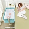 Infans Portable Baby Bedside Bassinet Infant Travel Bassinet Crib W/Carrying Bag Green - 3 of 4