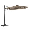 Sonkuki 10x8FT Round Offset Outdoor Patio Solar LED Cantilever Umbrella w/Aluminium Pole, 360° Rotation and Canopy Angle Adjustment - 2 of 4