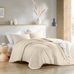 Camden Chambray Solid Print Comforter Set - 510 Design - 1 of 4