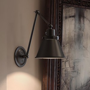 Urban Ambiance Luxury Traditional Wall Light,  14.375"H x 8.25"W,  Midnight Black Finish, UHP3321 - 1 of 4