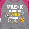 Girls' - Dr. Seuss - Pre-K Out Of This World Cat in the Hat Shirt Tail Raglan Graphic T-shirt - 2 of 4