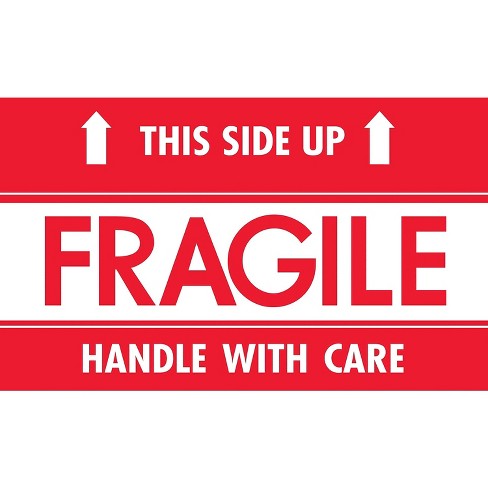 Tape Logic Labels fragile - This Side Up - Hwc 3 X 5 Red/white 500/roll  Scl521 : Target