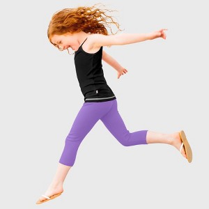 City Threads Girls 100% Cotton Soft Capri Leggings - USA-Made - 1 of 4