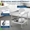 Equipment Grill Stand Table Stainless Steel NSF Certified 400 Lbs Capacity with Adjustable Legs, 2" Edge Baffle - 3 of 4