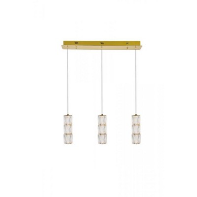 Elegant Lighting Polaris LED light gold Pendant Clear Royal Cut Crystal