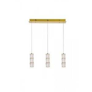 Elegant Lighting Polaris LED light gold Pendant Clear Royal Cut Crystal - 1 of 4