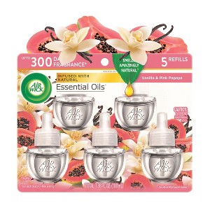 Air Wick Scented Oil Refill - Vanilla & Pink Papaya - 3.38 fl oz/5pk - 1 of 4