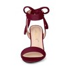 Allegra K Women's Back to College Faux Suede Open Toe Ankle Tie Back Chunky Heel Sandals - 2 of 4
